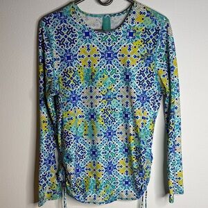 Sunsets XL Icefil UPF 50+ Long Sleeve Mock Neck Top Cooling